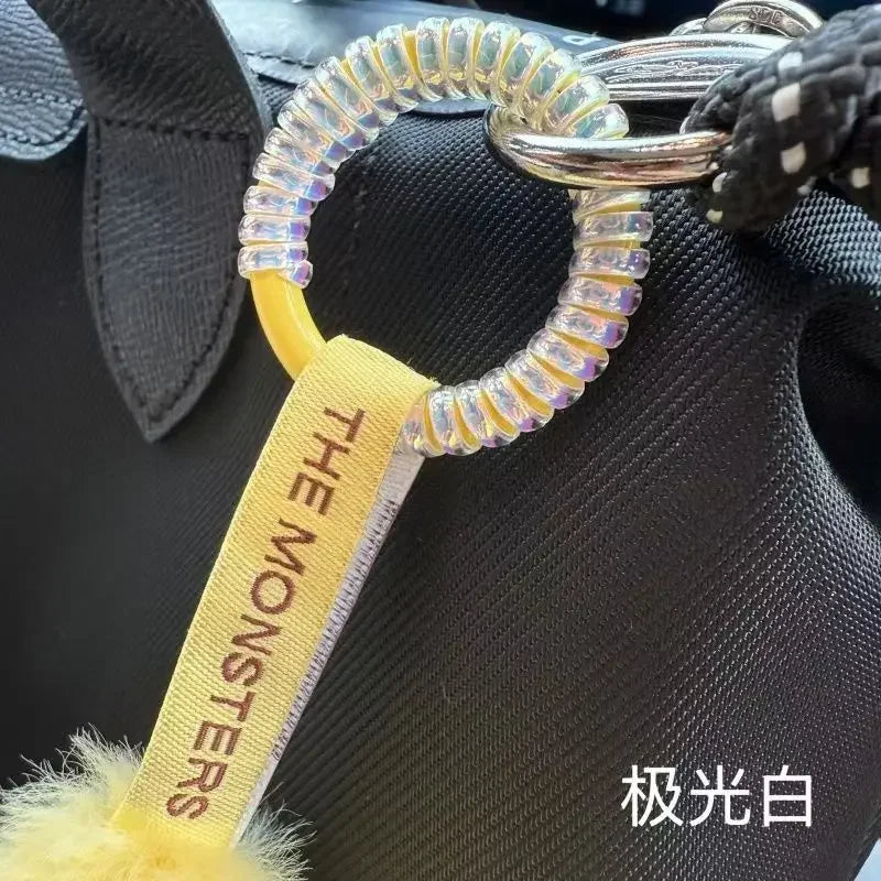 Labubu Anti Drop Buckle Silicone Rope Keychain Protection Ring Transparent Winding Fixed Anti Drop