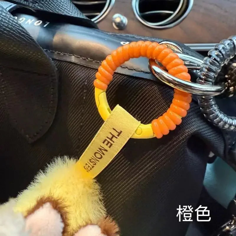 Labubu Anti Drop Buckle Silicone Rope Keychain Protection Ring Transparent Winding Fixed Anti Drop