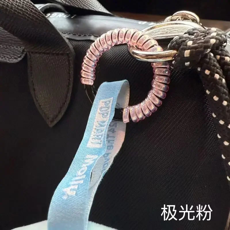 Labubu Anti Drop Buckle Silicone Rope Keychain Protection Ring Transparent Winding Fixed Anti Drop