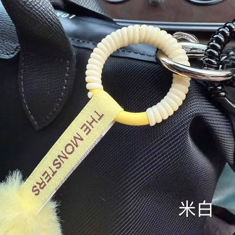 Labubu Anti Drop Buckle Silicone Rope Keychain Protection Ring Transparent Winding Fixed Anti Drop
