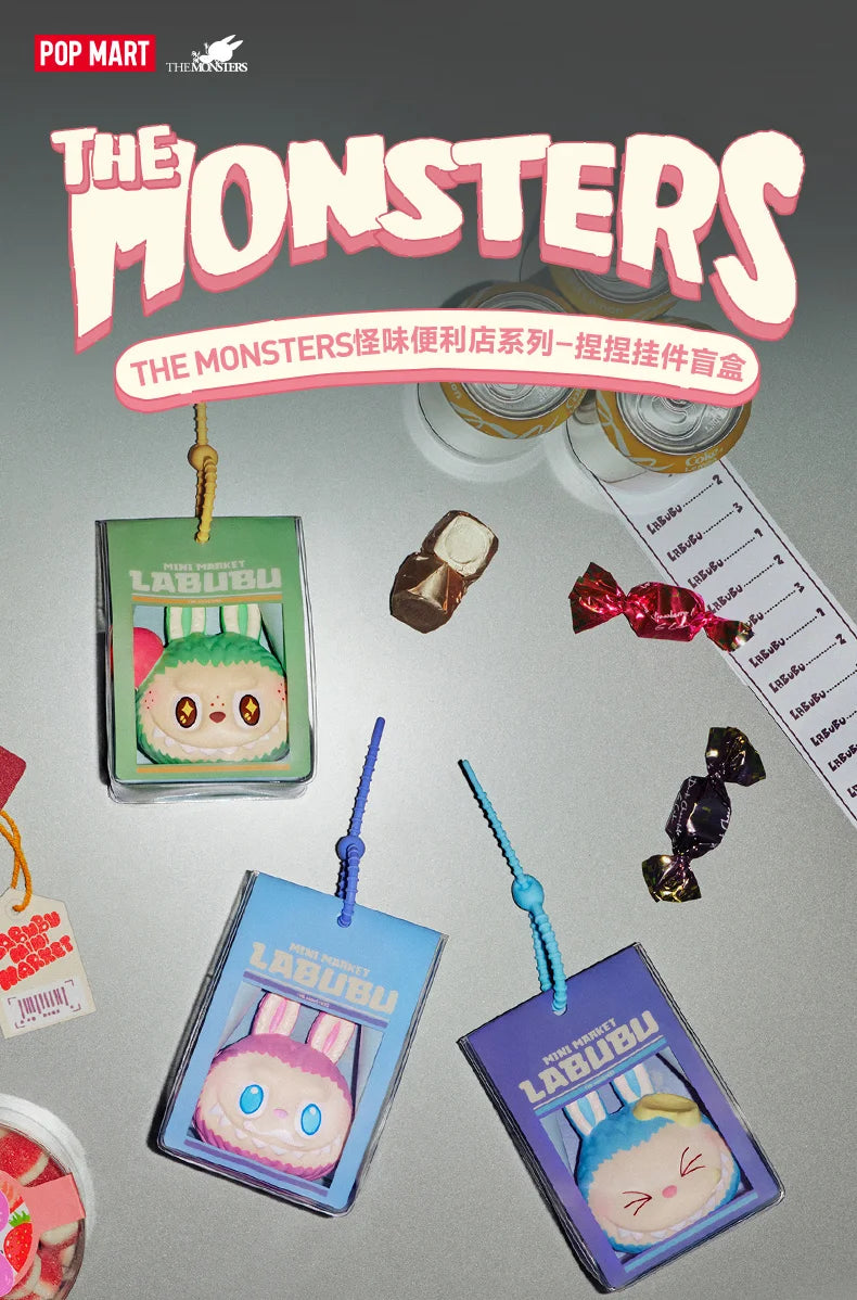 Véritable Pop Mart les monstres saveur étrange dépanneur Squishy porte-clés boîte aveugle Labubu sac à bandoulière pour labbubus