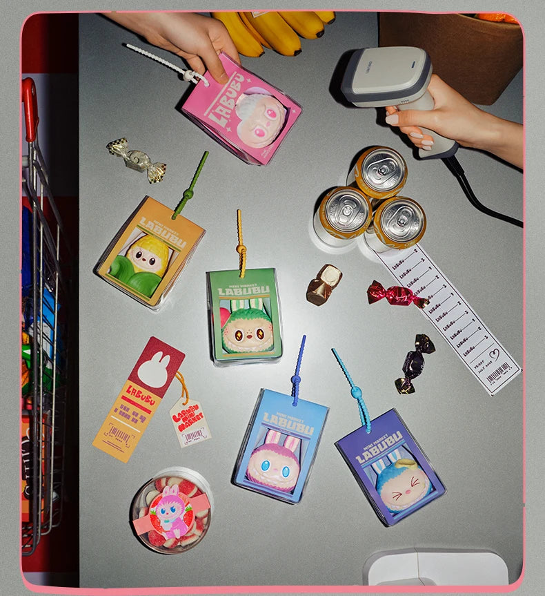 Véritable Pop Mart les monstres saveur étrange dépanneur Squishy porte-clés boîte aveugle Labubu sac à bandoulière pour labbubus